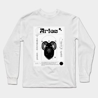 Aries Zodiac Sign Personality Card Long Sleeve T-Shirt